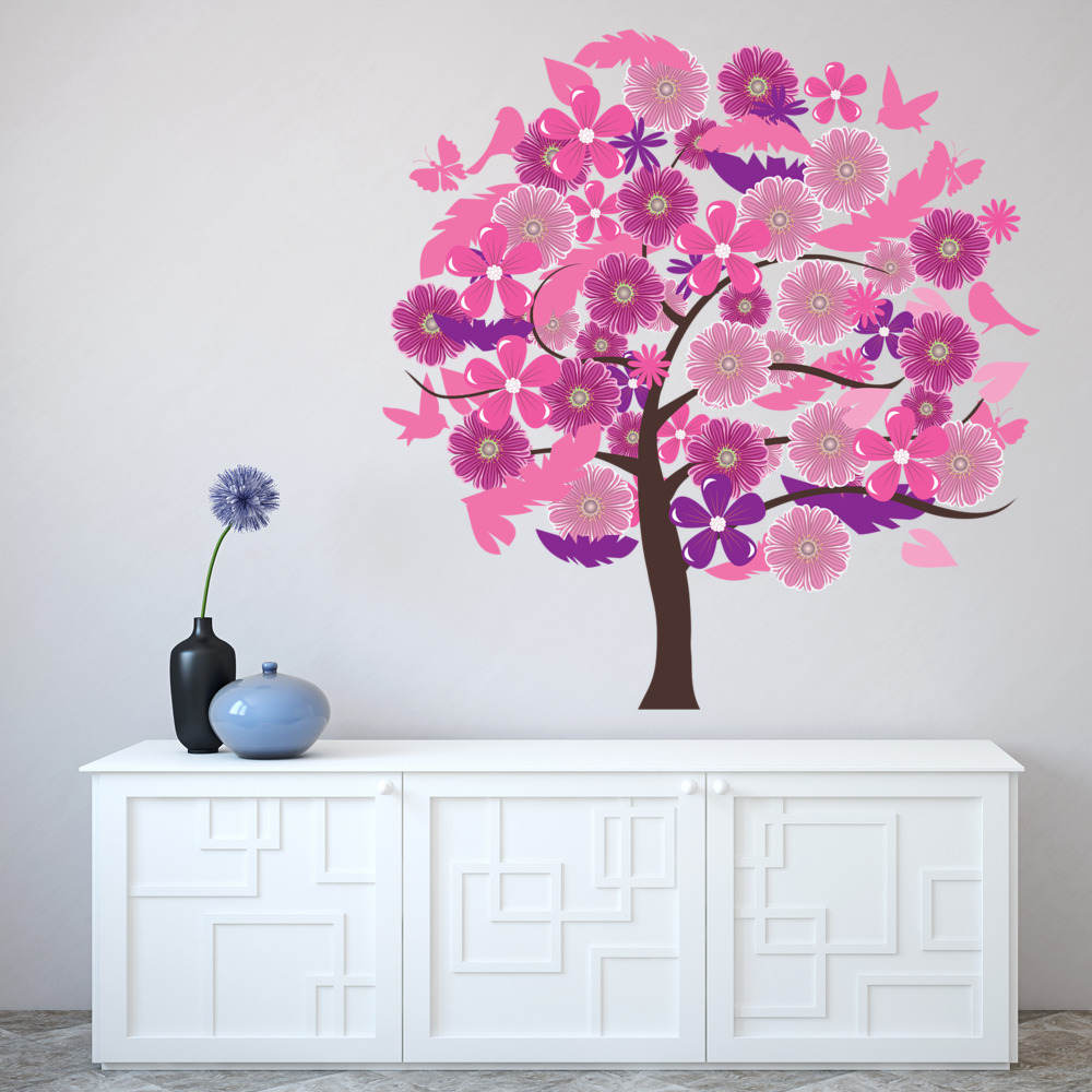 Pink & Purple Tree Wall Sticker | Icon Wall Stickers